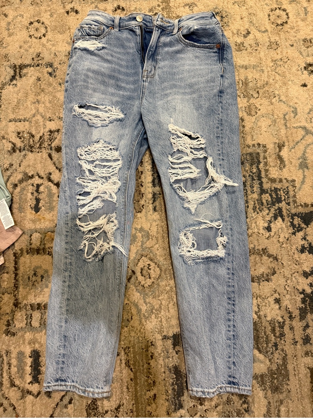 American Eagle Outfitters Light Blue Distressed Ripped Jeans